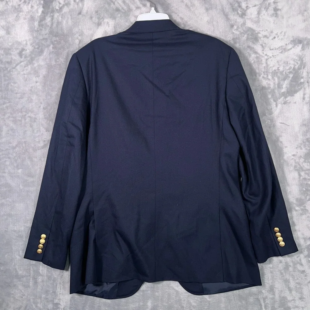 J Crew Thompson University Blazer Mens 42R Suit Jacket Navy Blue Gold Buttons